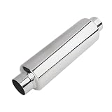 Silenciador, Silenciador de Escape para Coche de Acero Inoxidable de 305 mm con Salida de Aire de 63 mm Puntas de Escape Universal de Recto para Una Variedad de Vehículos Silenciadores Traseros