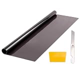 +PWR Car Parts Lámina Solar Negra Homologada 70 x 300 cm. Protege el Interior del Coche de los Rayos del Sol. Adherencia Absoluta sin Ventosas.