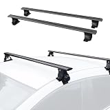 MAGIC SELECT Barras de Techo para Coche sin Rieles (1,43m) | Baca Portaequipajes, Ajuste Integrados al Techo, Portátil para Transportar, Para Viajes