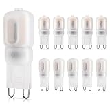 DiCUNO Bombilla LED G9 2W, Blanco cálido 2700K, 200lm, Pack de 10 | equivalente a 20W halógena, No regulable, 230V, Bombillas de bajo consumo para Lámparas de Araña, plafones y Lámparas de Mesa