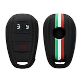 kwmobile Carcasa Compatible con Alfa Romeo Llave de Coche con Control Remoto de 3 Botones Funda - Funda para Mando de Coche de Silicona - Verde / Rojo / Negro