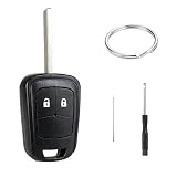 Carcasa Llave Coche para Opel Corsa E Astra J Meriva Mokka Zafira Insignia | 2 Botones Mando a Distancia Carcasa Funda Llave de Coche de Repuesto con Llavero Compatible con Opel