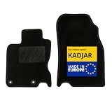 DBS – Alfombra de coche a medida – adecuada para tu Renault KADJAR desde 05/2015 – Antideslizante – Clips de fijación y Scratch – Alfombra delantera de 2 piezas – Moqueta – Negro