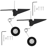 ECSiNG 2 Juegos RC Conjunto de Rueda de Cola Rueda de Espuma 30 mm Ancho 10,5 mm Pierna de Tren 55 mm Compatible con Clase 60-120