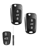 SLshiBo 2 Carcasas de Llave de Coche 3 Botones para Hyundai y Kia HU100