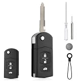 3 Botones Carcasa Llave de Coche Compatible para Mazda 2 3 5 6 CX-7 MX-5