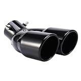 MOCNT Engrosado Tubo de Escape del Coche Acero Tubo de Punta de Silenciador | Acero Inoxidable Tubo de Cola de Coche Modificado Tubo de Extremo de Escape Salida Doble Curva Negro