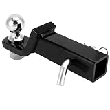 QWORK® Adaptador de Enganche de Remolque rebajado 50 mm para vehículos estadounidenses - Montaje de Bola de 50 mm - Pasador de 16 mm - Capacidad de Carga de 2800 kg