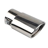ETOPARS 62mm Tubo de Escape del Coche Tubo de Punta de Silenciador Escape | Universal Acero Inoxidable Tubo de Extremo Cola Final Automóviles Salida única Directo Plata