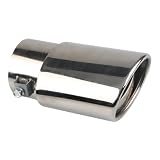 MOCNT Tubo de Escape del Coche Acero Inoxidable Tubo de Punta Silenciador | Tubo de Cola de Coche Modificado Tubo de Extremo de Escape Salida única Directo Plata
