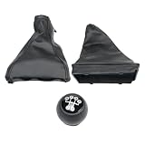 Konuooer Kit de funda para palanca de cambios manual + pomo (5 marchas) + funda para freno de mano compatible con Corsa C Tigra B Combo C (3 piezas)