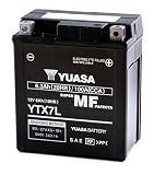 Yuasa YTX7L 12V 100 CCA Batería Moto AGM VRLA Sin Mantenim. | 6.3 Ah, 2.5 kg, Resist. Vibraciones Mejorada, Ideal para Motos y ATVs