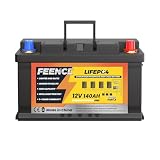 FEENCE Batería de litio LiFePO4 de 12,8 V, 140 Ah, H190, batería de litio de 140 Ah con 150 A BMS 1792 Wh Energy y salida de 1920 kwh, protección de baja temperatura, perfecta para autocaravanas, RV