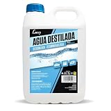 LUCCY Agua Destilada Desmineralizada Desionizada 5 Litros | Agua Pura 100% Formula Mejorada | CPap, Humidificador, Plancha, Motores, Limpieza, Laboratorios, Plantas