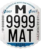 Placa de Matrícula de Patinete Eléctrico Homologada DGT, Resistente y Fácil Montaje, Sin Subir Archivos, Lamina de 130mm x 84mm