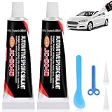 Flintronic Silicona Negra para Coche, 2 × 30ml Sellador Coche, Sellador Faros, Silicona Alta Temperatura, Sellado Impermeable, Curado Rápido, para Carrocerías, Ventanas, Techos (-50℃ a +200℃)