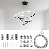 30 Pzs Kit de Cables de Suspensión de Acero Inoxidable, Cable 1,5 mm x 1 m, Longitud Ajustable para Lámparas Colgantes, Iluminación Lineal y Paneles LED, Juego para Candelabros
