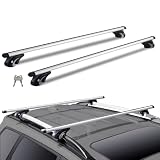VEVOR Barras Transversales de Techo Portaequipajes de Aluminio Compatibles con Rieles Laterales Elevados con Espacio para Distancia Interior Entre los Rieles 19-101 cm, Diámetro del Tubo 28-68 mm