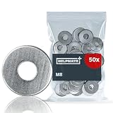 HELPMATE – Arandelas M8 – acero electrogalvanizado – 50 uds. | Según la norma DIN 9021 – Arandelas para carrocerías de uso interno