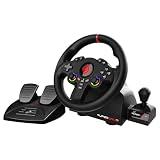 Subsonic - Volante Superdrive 220 RS-X para PS4, Switch y Xbox - Negro | Volante de carreras 180°, doble joystick, palanca de cambios secuencial, pedales, vibración - PS4, Switch 1 y 2, Xbox, PC