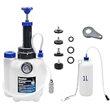 Zoomtools Kit de Purga de Frenos Manual de 3L para Cambio de líquido de Frenos, con depósito de Recogida de 1L, 4 adaptadores y válido para la mayoría de vehículos Europeos