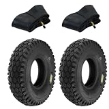 ECOVELO 2 neumáticos 4.10/3.50-4 + cámaras con válvula curvada neumáticos 4 PR recambio para carretilla de carretilla manual porta paquetes