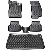 ELMASLINE 3D Tappetini Gomma e Vasca Baule per Audi Q2 2016-2026 (Piso de Carga más bajo) | Tappetini Auto | Vasca per il bagagliaio | Accessori Auto
