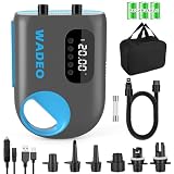 WADEO Bomba eléctrica para Sup con batería de 18000 mAh, Bomba de Aire de Alta presión de 20 PSI con luz LED, Carga rápida de 12V CC, para Tablas de Paddle Surf, Botes, Kayaks y colchones