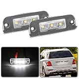 njssjd Luces LED para placa de matrícula trasera compatible con motor diésel M-ercedes B-enz ML W164 GL X164 R W251, luces de matrícula sin errores de xenón blanco Can-bus