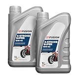 ProFusion 4-Stroke Super Aceite Semisintético para Moto 4T 10W-40, API SL/SJ, JASO MA/MA2, Pack de 2 x 1 L