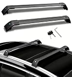 Barras transversales de techo para Toyota RAV4 RAV-4 XA60 2026 | Diseño con cerradura y capacidad de 68 kg (cada barra) | 2 soportes de carga de aluminio negro anticorrosión para techo