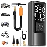 HOVVIDA Compresor Aire Portatil, Inflador Ruedas Coche 150 PSI (10,3 Bar), Compresor Aire Coche Bicicleta, Batería Recargable, con LED, para Coche, Moto, Bicicleta, Pelota