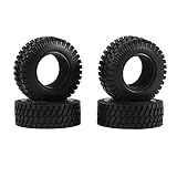 Yuemsh 4 neumáticos de goma de 75 mm 1,55 para RC Crawler Auto Jr 90069 D90 CC01 LC70 JIMNY