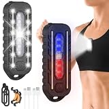 Adiwo 2PCS Luz de Correr, Lámpara de Clip LED, 5 Modos de Iluminación Impermeable Linterna, Luz LED con Clip Magnético Ajustable Luz, USB Recargable Adecuado para Correr, Scalada y Acampar