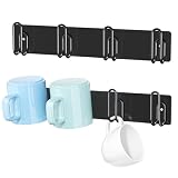 XILIMOR Soporte para tazas de pared, porta para taza de café, estante de metal para la cocina, moderno soporte para vaso de café y té, soporte para tazas colgantes para la cocina, comedor (Negro)
