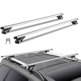 VEVOR Barras Transversales Universales de Techo Portaequipajes de Aluminio Compatibles con Rieles Laterales Elevados con Espacio Carga de 90,7 kg con Cerraduras, para SUV, Sedanes, Furgonetas