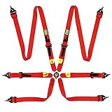 Omp First 2' Safety Arnés Fia 8853-2016 Pull Up - Steel Adj. Rojo