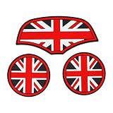 MARCHFA alfombrilla para consola central para Mini Cooper S F55 2015-2023 Cooper S F56 2014-2023 Accesorio de coche alfombrilla de goma antideslizante para consola central, posavasos 3 piezas (Rojo)