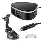 SGZIOO 12V/120W Calentador de Coche portátil, Calentador de Ventilador para Coche, Descongelador, desempañador de Parabrisas, con Enchufe en el Encendedor de Cigarrillos y Base de 360 Grados