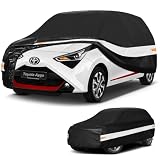 Holthly Funda Coche Exterior para Toyota Aygo(2005-2026),Funda Coche 10 Capas de Protección,Cubre Coche 100% Impermeable,Antipolvo,Cortaviento,Impermeable a la Lluvia,Protección UV.