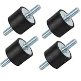 Yerozhui 4 Piezas Silentblock Goma M10 Soportes Aisladores de Goma 40x30mm Antivibración Doble Rosca para Compresor Aire Motor Bomba Máquina Reducción Ruido Vibraciones Alta Resistencia