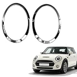 1 par de aros embellecedores para faros delanteros Mini, repuesto para automóvil,compatible con BMW Mini Cooper F55 F56 F57 2014–2021,accesorios de repuesto para cubiertas de faros delanteros