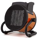 Orbegozo FHR 2040, Calefactor Eléctrico Cerámico Profesional, 2000 W, 2 Potencias de Calor, Control Ajustable Temperatura, Protección contra Sobrecalentamiento, Posición Ventilador, Color Rojo