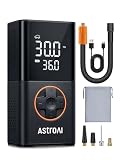 AstroAI Compresor Aire Portátil Multiuso 150 PSI Apagado Automático | Inflador Ruedas Inalámbrico con Batería Recargable y Luz LED, Hinchador para Coche Eléctricos, Bici, Moto y Etc. (Naranja)