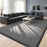 Homaxy Alfombra Salón Antideslizante Moderna, 120x160 cm, Gris Oscuro | Alfombra Habitacion Cómoda y Suave, Lavable a Máquina, No Pierde Pelo, con Base Viscoelástica, para Dormitorio y Pasillo
