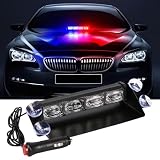 Luz estroboscópica de Emergencia LED Rojo y Azul,Luces de Advertencia de Seguridad para el Parabrisas Interior con ventosas,Luz Intermitente de Emergencia para el salpicadero,para Coches,policía