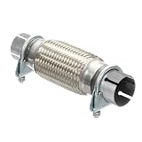MOCNT Tubo Flexible de Escape de Coche con 2 Abrazaderas 63mm X 150mm/250mm | Tubo de Reparación de Junta Flexible para Escape Dos Trenzado Tubo de Escape Flexible Corrugado