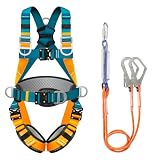 Arnes de seguridad trabajo en altura con cordones, carga de 140 kg | arnes de protección anticaídas de seguridad, con 2 hebillas grandes y 2 cordones de 2 m, para trabajos aéreos, escalada