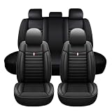 Chifeng Juego de 5 Fundas Universales para Asientos de Coche de Piel para Mercedes-Benz Clase C, E, GLB, GLC, GLE - Transpirables, Resistentes a la Suciedad y al Desgaste (Negro)