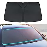 OUSIKA Parasol Parabrisas Delantero de Coche, para Audi Q3 Q2, Plegable, Impermeable, Cubierta Protección Solar, Bloque Aislamiento Térmico, Accesorios Decoración Rayos UV,Bla-CK